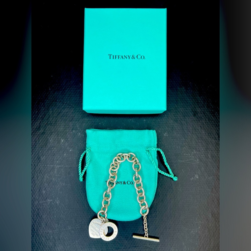 Tiffany & Co. Sterling Silver Circle Charm Toggle Bracelet